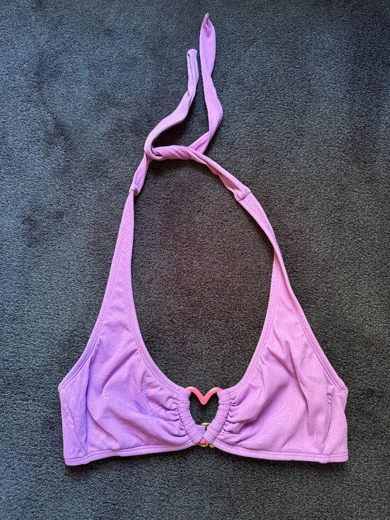 Other - Like New Lavender Ribbed Heart Ring Halter Bikini Top Sz S
